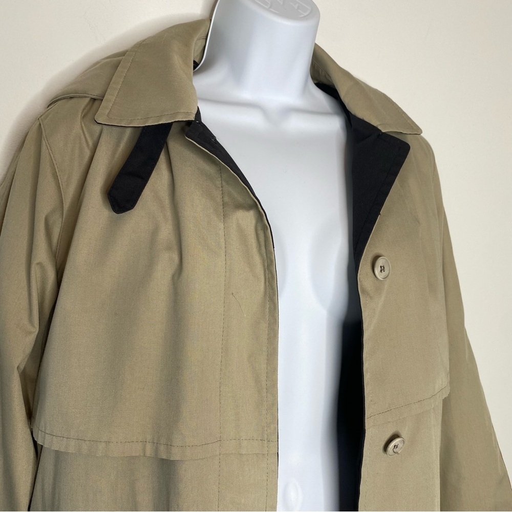 London Fog Vintage Classic Cream Tan Trench Coat - Picture 11 of 16